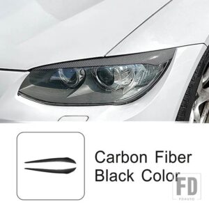 BMW フロントヘッドライトアイブロウステッカー装飾カバートリム 3シリーズ E92 E93 LCI 2010-2012 外装アクセサリー - Carbon Fiber Color
