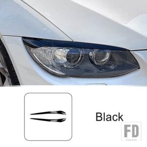 BMW フロントヘッドライトアイブロウステッカー装飾カバートリム 3シリーズ E92 E93 LCI 2010-2012 外装アクセサリー - Black
