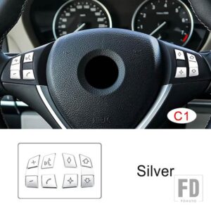BMW ステアリングホイールボタンデカール装飾カバートリム X5 E70 X6 E71 2008-2014 インテリアアクセサリー - C1
