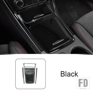 メルセデスベンツ ステンレスセンターコンソールギアシフトパネル装飾カバートリム CLA GLA Aクラス C117 X156 W176 2013-2018 - Black