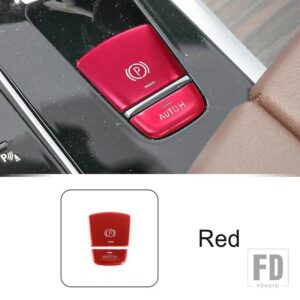 BMW 電子パーキングブレーキボタンデカール装飾カバートリム 5シリーズ G30 2018-2022 合金インテリア - Red