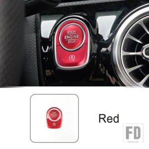 メルセデスベンツ スタートエンジンストップボタンスパンコール装飾カバートリム W177 W247 C118 H247 X247 合金 - Red