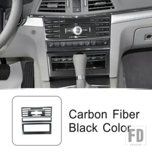 メルセデスベンツ ステンレスセンターコンソールエアコン CD パネル装飾カバートリム Eクラスクーペ W207 C207 2009-10 - Carbon Fiber Color5