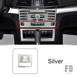 メルセデスベンツ ステンレスセンターコンソールエアコン CD パネル装飾カバートリム Eクラスクーペ W207 C207 2009-10 - Silver
