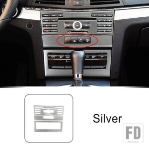メルセデスベンツ ステンレスセンターコンソールエアコン CD パネル装飾カバートリム Eクラスクーペ W207 C207 2009-10 - Silver2