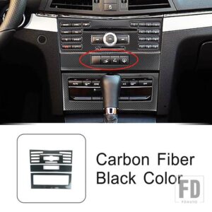 メルセデスベンツ ステンレスセンターコンソールエアコン CD パネル装飾カバートリム Eクラスクーペ W207 C207 2009-10 - Carbon Fiber Color
