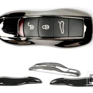 ポルシェ クローム ABS キーシェルキーホルダー家政婦キーオーガナイザーキーホルダーカバーキーケースバッグパナメーラカイエンマカン 911 - Black