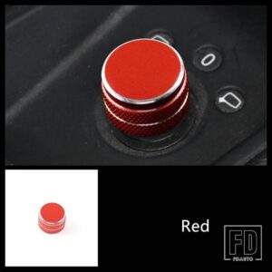 アウディ バックミラー調整ノブカバートリム A3 8V 2014-2020 合金インテリアアクセサリー - Red