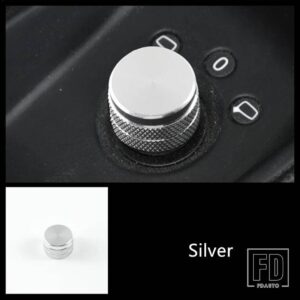 アウディ バックミラー調整ノブカバートリム A3 8V 2014-2020 合金インテリアアクセサリー - Silver