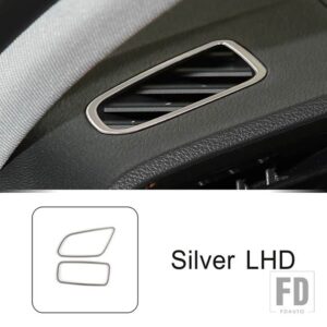 アウディ ステンレスダッシュボード空調コンセントフレーム装飾カバートリム Q3 2019-2022 LHD インテリア - Silver