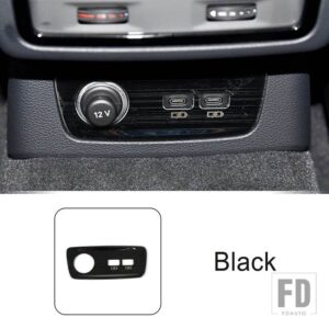 アウディ ステンレスリア USB ポートフレーム装飾カバートリム Q3 2019-2022 インテリアアクセサリー - Black