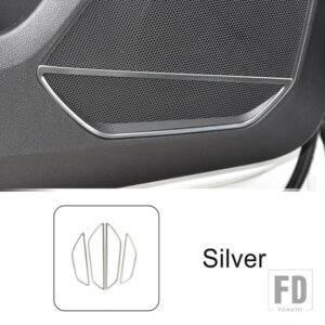アウディ ステンレスドアオーディオスピーカーフレーム装飾カバートリム Q3 2019-2022 インテリアアクセサリー - Silver