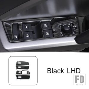 アウディ ステンレス窓ガラス昇降ボタンフレーム装飾カバートリム Q3 2019-2022 LHD インテリア - Black