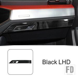 アウディ ステンレス副パイロットグローブボックスパネル装飾カバートリム Q3 2019-2022 LHD インテリアアクセサリー - Black