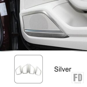 アウディ ステンレスドアオーディオスピーカーフレーム装飾カバートリム A6 C8 2019-2022 インテリアアクセサリー - Silver