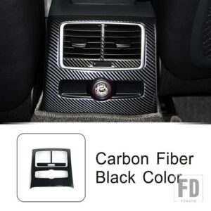 アウディ ステンレスリア空調アウトレットフレーム装飾カバートリム A6 C6 2005-2011 インテリア - Carbon Fiber Color
