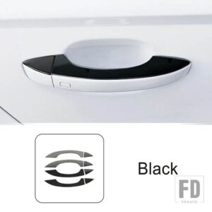 アウディ ステンレスドアハンドルフレーム装飾カバートリム A6 C7 2012-2018 ドアノブ外装アクセサリー - Black