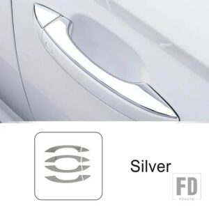 アウディ ステンレスドアハンドルフレーム装飾カバートリム A6 C7 2012-2018 ドアノブ外装アクセサリー - Silver