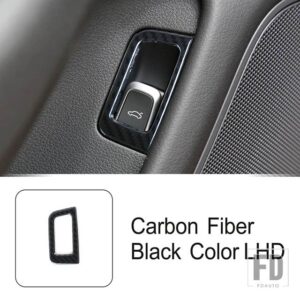 アウディ ステンレスドアトランクスイッチフレーム装飾カバートリム A6 C7 2012-2018 LHD インテリアアクセサリー - Carbon Fiber Color