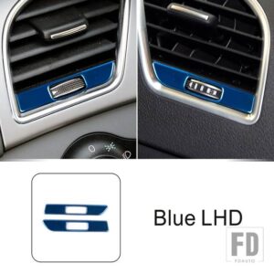 アウディ ステンレス両側空調アウトレットフレーム装飾カバートリム A4 B8 2013-2016 LHD インテリア - Blue