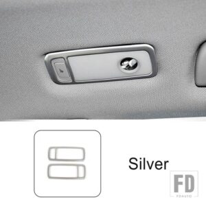 アウディ ステンレスルーフ読書ランプフレーム装飾 A4 B8 Q5 2009-2016 ドームライトカバートリム - Rear 2 pieces