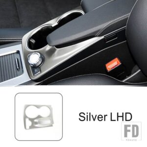 メルセデスベンツ ステンレスセンターコンソール水カップホルダーフレーム装飾カバートリム GLK X204 2008-2015 LHD - Silver