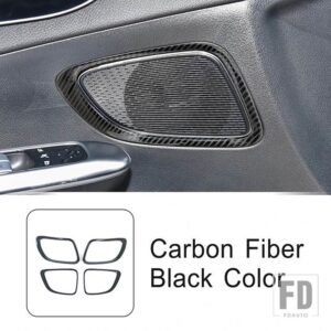 メルセデスベンツ ドアオーディオスピーカーフレーム装飾カバートリム Cクラス W206 2022 2023 ステンレスインテリア - Carbon Fiber Color