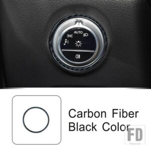 メルセデスベンツ ステンレスヘッドライト調整リング装飾カバートリム Cクラス W206 2022 2023 インテリア - Carbon Fiber Color