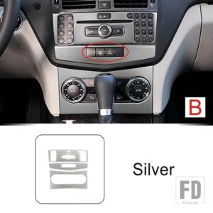 メルセデスベンツ ステンレスセンターコンソール空調 CD フレーム装飾カバートリム Cクラス W204 2007-2010 - B
