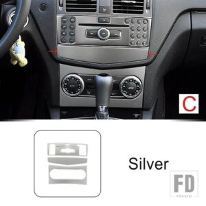 メルセデスベンツ ステンレスセンターコンソール空調 CD フレーム装飾カバートリム Cクラス W204 2007-2010 - C