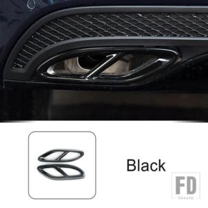メルセデスベンツ ステンレステール喉排気フレーム装飾カバートリム C Eクラス GLC W205 W213 X253 スタイリング - Black