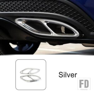 メルセデスベンツ ステンレステール喉排気フレーム装飾カバートリム C Eクラス GLC W205 W213 X253 スタイリング - Silver