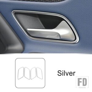 メルセデスベンツ ステンレスドアハンドルフレーム装飾カバートリム Aクラス W177 CLA C118 2019-2022 インテリア - Silver