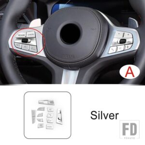 BMW ステアリングホイールボタンデカール装飾カバートリム 3シリーズ X5 G20 G05 2019-2022 インテリアアクセサリー - A