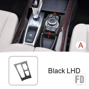 BMW ステンレスセンターコンソールギアシフトフレーム装飾カバートリム X5 E70 X6 E71 2008-2014 LHD インテリア - A Black