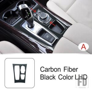 BMW ステンレスセンターコンソールギアシフトフレーム装飾カバートリム X5 E70 X6 E71 2008-2014 LHD インテリア - A Carbon Fiber Color