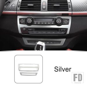BMW ステンレスセンターコンソール空調 CD フレーム装飾カバートリム X5 E70 X6 E71 2008-2014 スタイリング - Silver