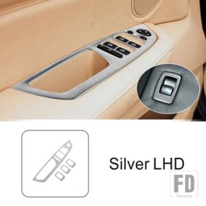 BMW ステンレス窓ガラス昇降ボタンフレーム装飾カバートリム X5 E70 X6 E71 2008-2014 LHD スタイリング - Silver