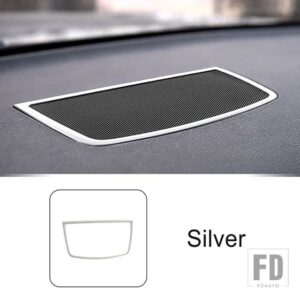 BMW ステンレスセンターコンソールオーディオスピーカーフレーム装飾カバートリム X5 E70 X6 E71 2008-2014 インテリア - Silver