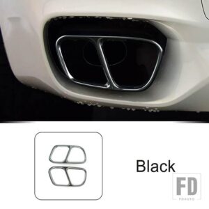 BMW ステンレステール喉排気フレーム装飾カバートリム X5 F15 X6 F16 2014-2019 外装アクセサリー - Black