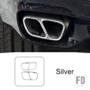 BMW ステンレステール喉排気フレーム装飾カバートリム X5 F15 X6 F16 2014-2019 外装アクセサリー - Silver