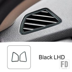 BMW ステンレスダッシュボード空調アウトレットフレーム装飾カバートリム X5 E70 X6 E71 2008-2014 LHD スタイリング - Black