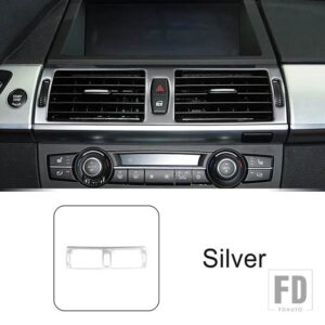 BMW ステンレスセンターコンソール空調アウトレットフレーム装飾カバートリム X5 E70 X6 E71 2008-2014 スタイリング - Silver