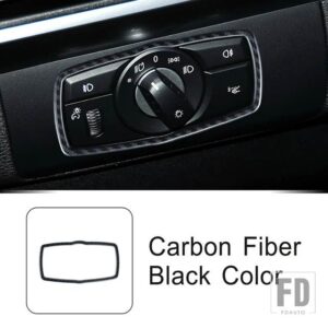 BMW ステンレスヘッドライトスイッチフレーム装飾カバートリム X5 E70 X6 E71 2008-2014 インテリアアクセサリー - Carbon Fiber Color