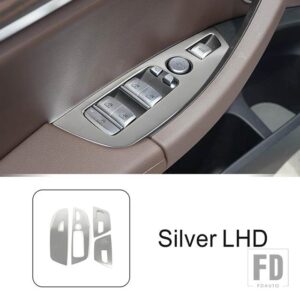 BMW ステンレス窓ガラス昇降ボタンパネル装飾カバートリム X3 X4 G01 G02 2018-2022 LHD スタイリング - Silver