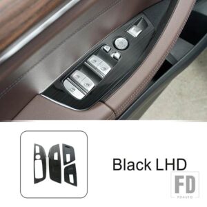 BMW ステンレス窓ガラス昇降ボタンパネル装飾カバートリム X3 X4 G01 G02 2018-2022 LHD スタイリング - Black