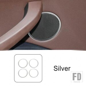 BMW ステンレスドアオーディオスピーカーリング装飾カバートリム X3 X4 G01 G02 2018-2022 インテリア - Silver