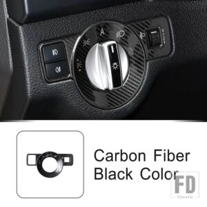 メルセデスベンツ ステンレスヘッドライトフォグランプスイッチフレーム装飾カバートリム GLA CLA ML GL GLE GLS A Cクラス - Carbon Fiber Color