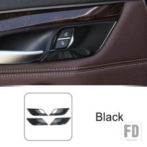 BMW ステンレスドアロックボタンパネル装飾カバートリム X5 X6 F15 F16 スタイリング自動車インテリアアクセサリー - Black