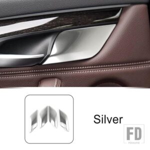 BMW ステンレスドアロックボタンパネル装飾カバートリム X5 X6 F15 F16 スタイリング自動車インテリアアクセサリー - Silver